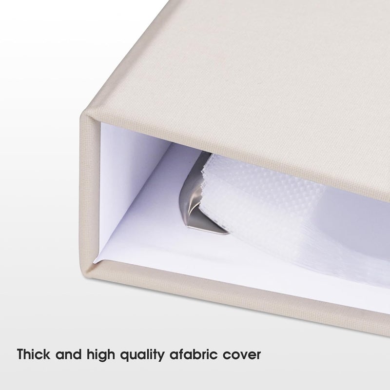 1DOT2 8.5x11 Inch Large 3 Ring DIY Scrapbook Photo Album with 30 Plastic Sleeves 60 Pages Blank Scrapbooks, 8.5 x 11 Scrap Book Albums for Baby Travel Wedding Graduation kids (Beige) - Image 2